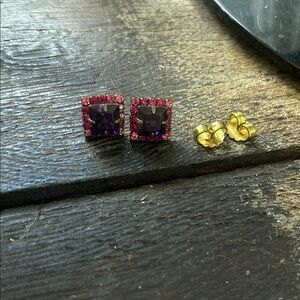 Sorrelli Gold Square Stud Earrings